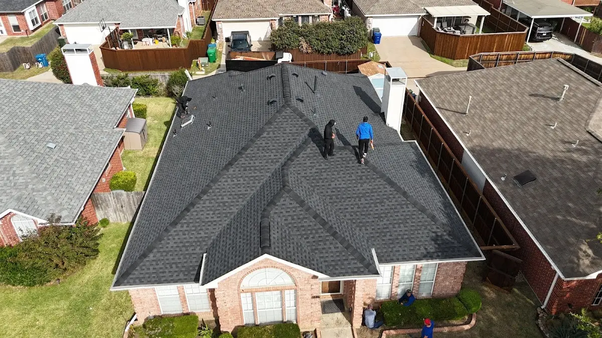 Slate & Tile Roof Repair work in progress on a Mount Prospect property